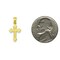 14K Yellow Gold Textured Cross Pendant Charm Jewelry 22mm x 11mm